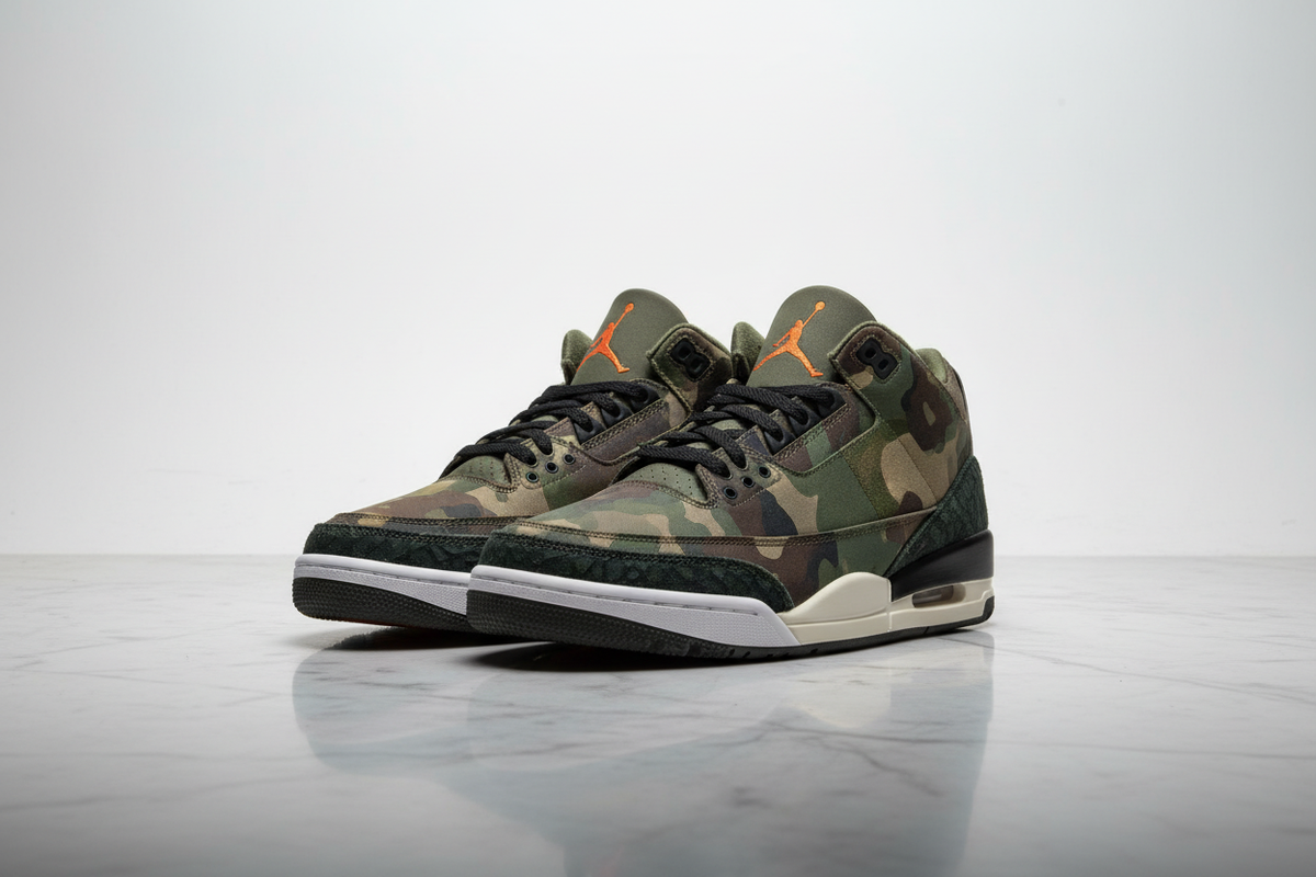 Air Jordan 3 Patchwork Camo Editorial