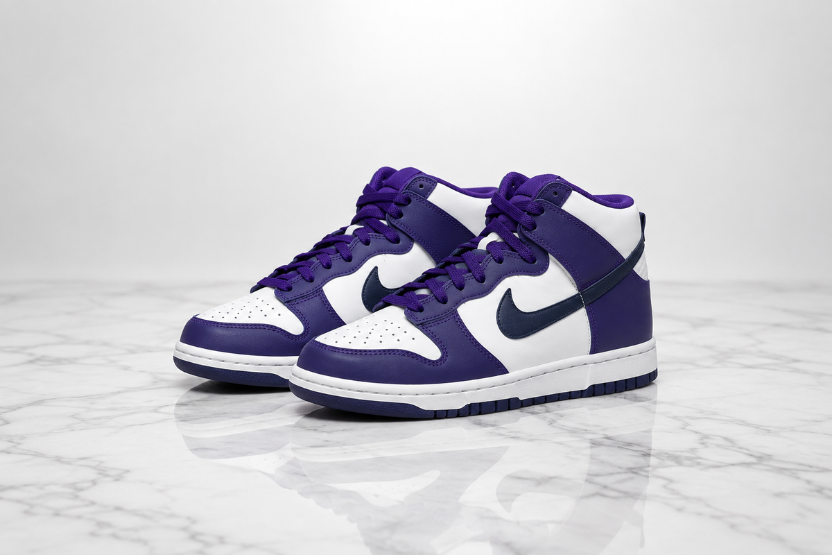 Editorial Nike Dunk High Electro Purple sneaker image
