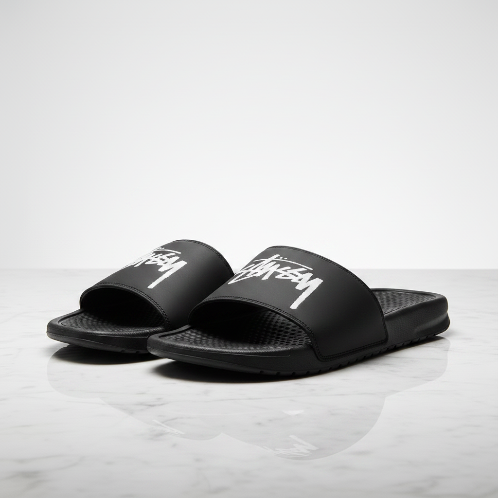 Nike Benassi Stussy Off Noir Editorial - Toes Left