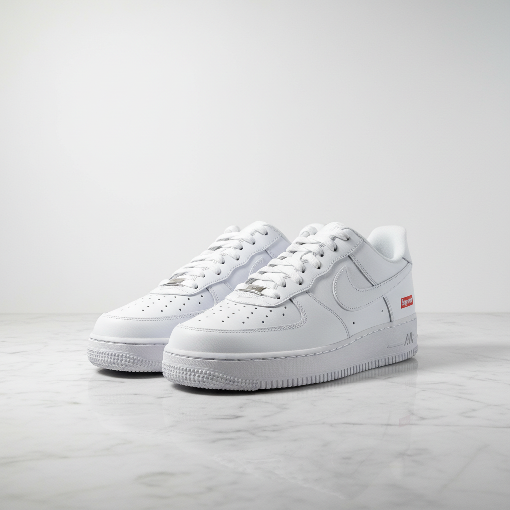 Supreme white Air Force 1 marble editorial