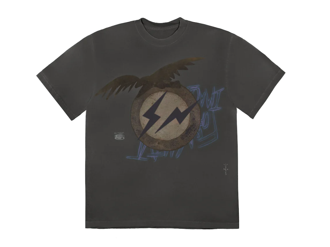 TRAVIS SCOTT CACTUS JACK FOR FRAGMENT CREATE TEE - WASHED BLACK - SIZE MEN'S 2XL