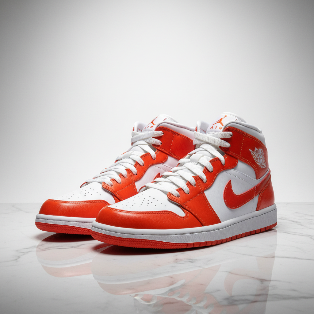 Air Jordan 1 Mid Syracuse marble editorial