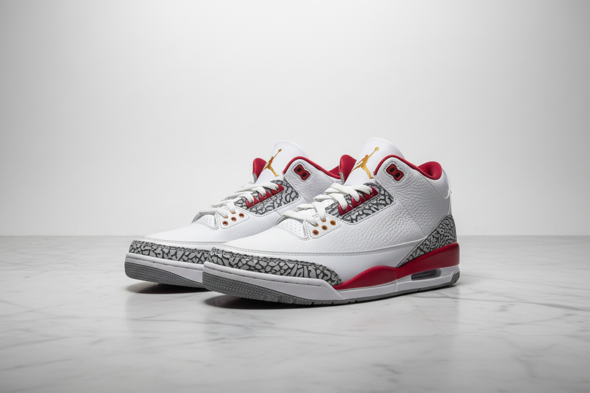 Air Jordan 3 Cardinal Red Editorial