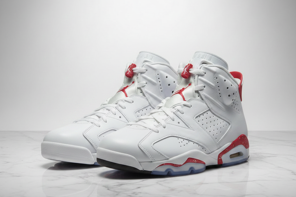 Air Jordan 6 Red Oreo - White/Grey Marble