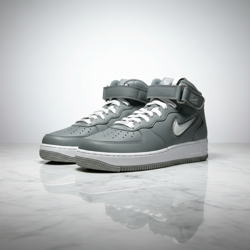 Cool Grey Jewel NYC Air Force 1 Mid editorial
