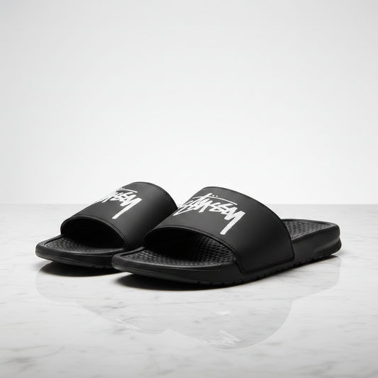 Nike Benassi Stussy Off Noir Editorial - Toes Left