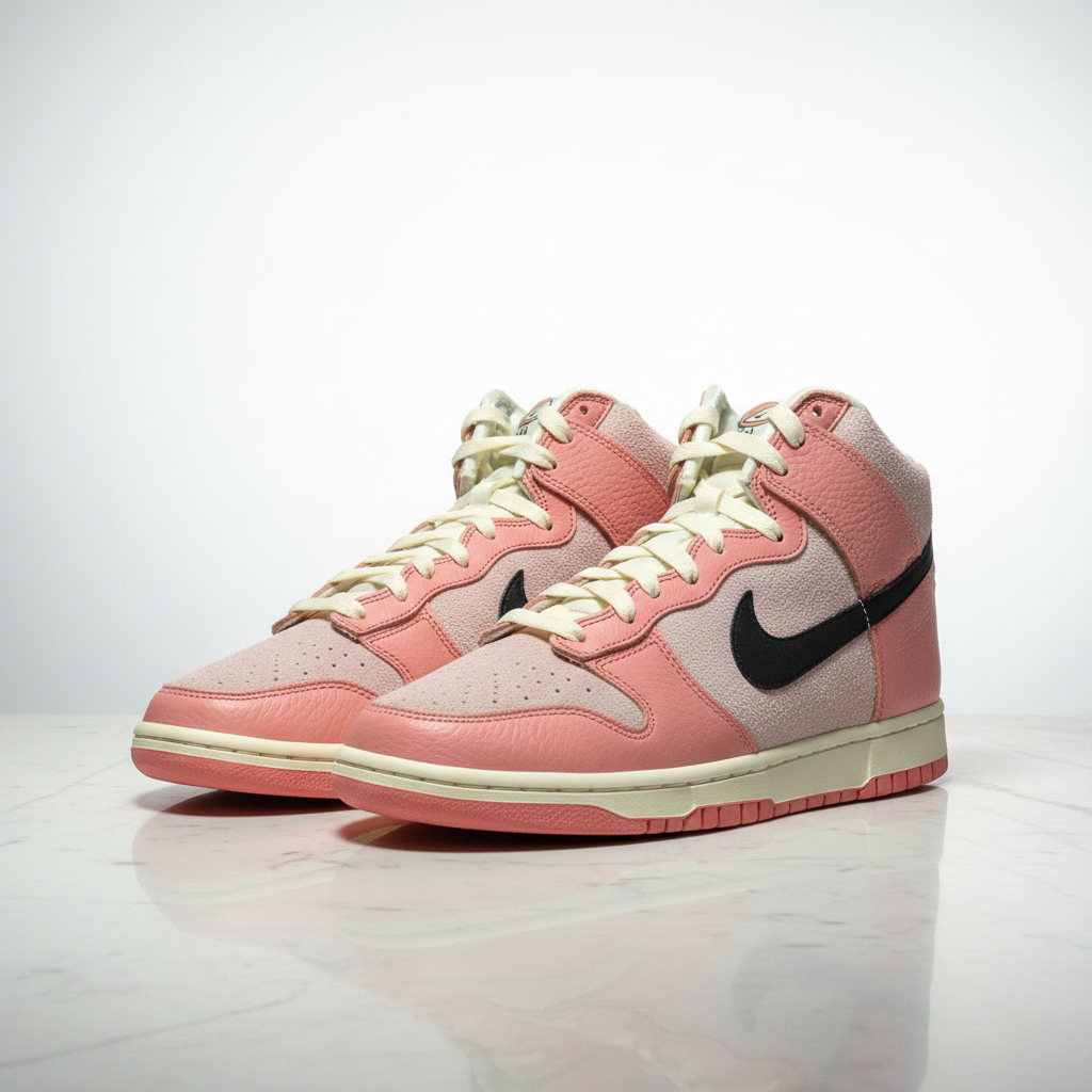 Nike Dunk High Hoops Pack Pink marble editorial