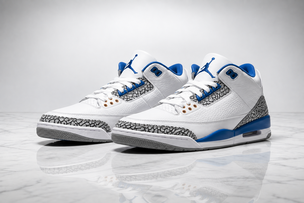 Revised Air Jordan 3 Wizards editorial image